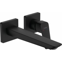 Baterie lavoar perete HansGrohe Logis Fine, pipa 206mm, negru mat