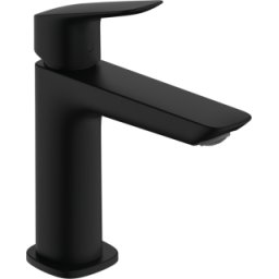 Baterie lavoar HansGrohe Logis Fine 110, ventil pop-up, negru mat