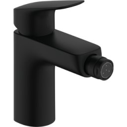 Baterie bideu HansGrohe Logis 100, ventil pop-up, negru mat