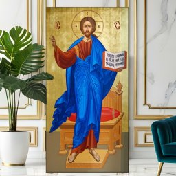 Tablou Canvas Icoana Iisus Hristos Mântuitorul ICR29 (Dimensiune LxH: 80x160cm)