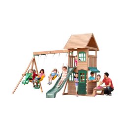 Complex de joaca din lemn de cedru cu leagane Windale, Big Backyard by Kidkraft