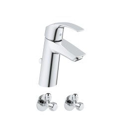 Pachet complet baterie lavoar Grohe Eurosmart M( 23322001) ,2 robineti coltar izolare (22018000)