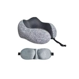 Set de perna si masca de dormit pentru calatorii, gri,Gonga®