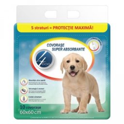 Covorase absorbante 4Dog, 60x60 cm, 10 buc
