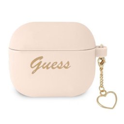 Guess GUA3LSCHSP AirPods 3 cover pink/pink Silicone Charm Heart Collection