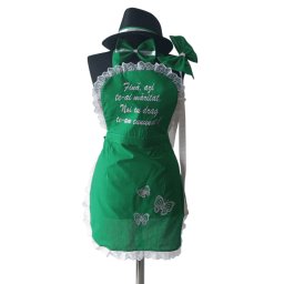Set dezgatit mireasa 4 piese, model verde, palarie neagra si fundita - SODIS307002