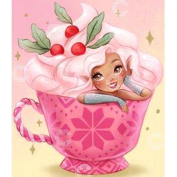 Set goblen cu diamante patrate AB carat.art, fara sasiu, Ciocolata calda, 65x75 cm