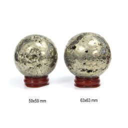 Sfera din Pirita Druzica Minerala Naturala - 59-63 x 59-63 mm - 1 Buc
