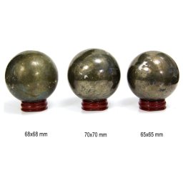 Sfera din Pirita Druzica Minerala Naturala - 65-70 x 65-70 mm - 1 Buc