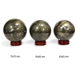 Sfera din Pirita Druzica Minerala Naturala - 63-70 x 63-70 mm - 1 Buc
