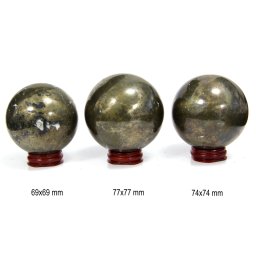 Sfera din Pirita Druzica Minerala Naturala - 69-77 x 69-77 mm - 1 Buc