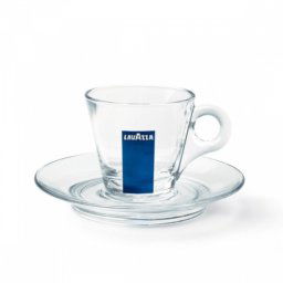 Lavazza cesti espresso sticla cu farfurii 12buc