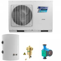 Pachet pompa de caldura monobloc Gree Versati IV 6kW cu puffer FBM si pompa de circulatie