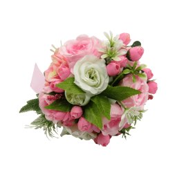 Buchet mireasa/nasa cu flori roz de matase - ILIF308003