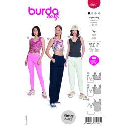 Tipar top simplu cu decolteu rotund, fara maneci, diverse lungimi, pentru femei