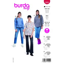Tipar bluza cu maneci largi/lungi si tiv incretit, cu diverse lungimi, pentru femei
