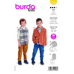 Tipar sacou si vesta cu buzunare si rever pentru baieti