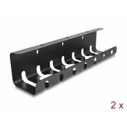 Set 2 buc organizator cabluri sub masa negru, Delock 88031