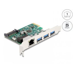 PCI Express la 3 x USB-A 3.1 + 1 x Gigabit LAN, Delock 90105