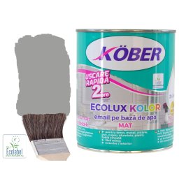 Vopsea pe baza de apa Ecolux Kolor Mat Gri Deschis 10 l Kober,