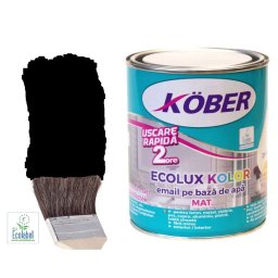 Vopsea pe baza de apa Ecolux Kolor Mat Negru 10 l Kober,
