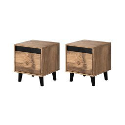 SET 2x noptieră NORD 45x40 cm stejar wotan/antracit