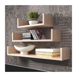 Set de 3 rafturi de perete TRIO 40/60/80 x 11 x 18 cm, stejar Sonoma