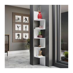 Bibliotecă PORIISIO 151x22 cm alb