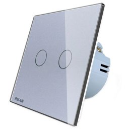 Intrerupator dublu cu touch Welaik panou din sticla A1921CS