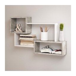 Poliță de perete TRIO 87x54x18 cm gri/albă