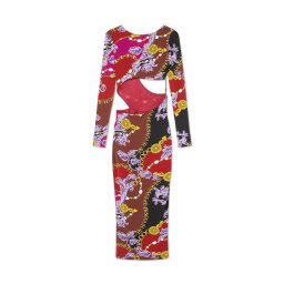 VERSACE JEANS COUTURE Dress 75Dp915 75HAO915JS204 g51 plum /crimson