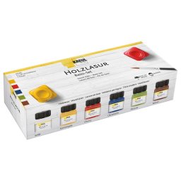 Vopsea acrilica pentru lemn Basic Kreul, set 6 x 20 ml