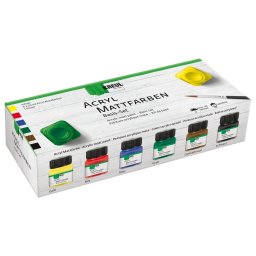 Vopsea acrilica mata Basic Kreul, set 6 buc x 20 ml