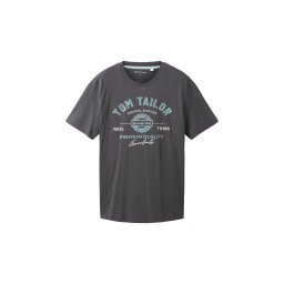 TOM TAILOR Tricou turcoaz / gri deschis / gri închis