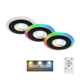 SET 3x corp de iluminat LED RGBW dimabil pentru baie LED/5W/230V IP44 Briloner + telecomandă