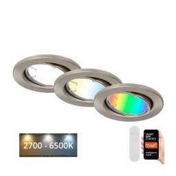 SET 3x corp de iluminat LED RGBW dimabil pentru baie GU10/4,9W/230V Tuya Brilo + telecomandă