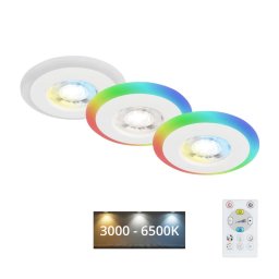 SET 3x corp de iluminat LED RGBW dimabil pentru baie LED/5W/230V IP44 Briloner + telecomandă