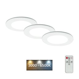 SET 3x corp de iluminat LED încastrat pentru baie LED/4,8W/230V IP44 Briloner + telecomandă