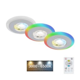 SET 3x corp de iluminat LED RGBW dimabil pentru baie LED/5W/230V IP44 Briloner + telecomandă