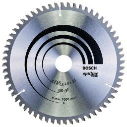 Panza de fierastrau circular pentru lemn, 216 x 30 x 2,8 mm, 60 dinti