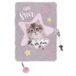 Jurnal cu Lacat, Plusat, St.Majewski, My Little Friend Grey Cat, A5, 96 foi Dictando