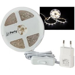 BANDA LED 3M 4000K ALB NEUTRU CU ALIMENTATOR