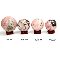 Sfera Rodonit Peru Mineral Natural - 47-61 x 47-61 mm - 1 Buc