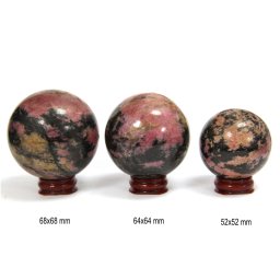 Sfera Rodonit Mineral Natural - 52-68 x 52-68 mm - 1 Buc