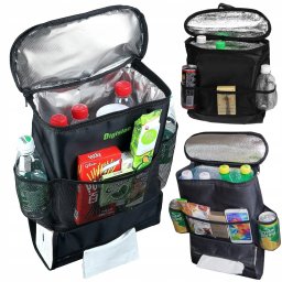 Organizator auto 2 in1, cu geanta termoizolanta integrata, Black