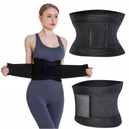 Centura din neopren pentru slabit, Slim Fit, masura universala, Black