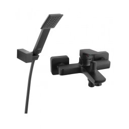 SET2IN1 VITTO BLACK VERDELINE - Baterie perete cada dus cu set de dus mobil