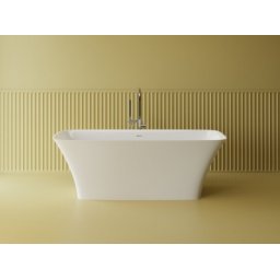 Cada freestanding cu preaplin Cast Marble Corsica 175x76cm alba
