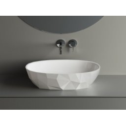 Lavoar oval Cast Marble Aruba 56cm alb