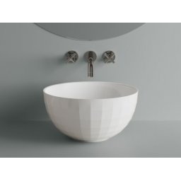 Lavoar rotund Cast Marble Lima 42cm alb